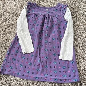 Tea Collection Purple and Gray Kids Casual Dress